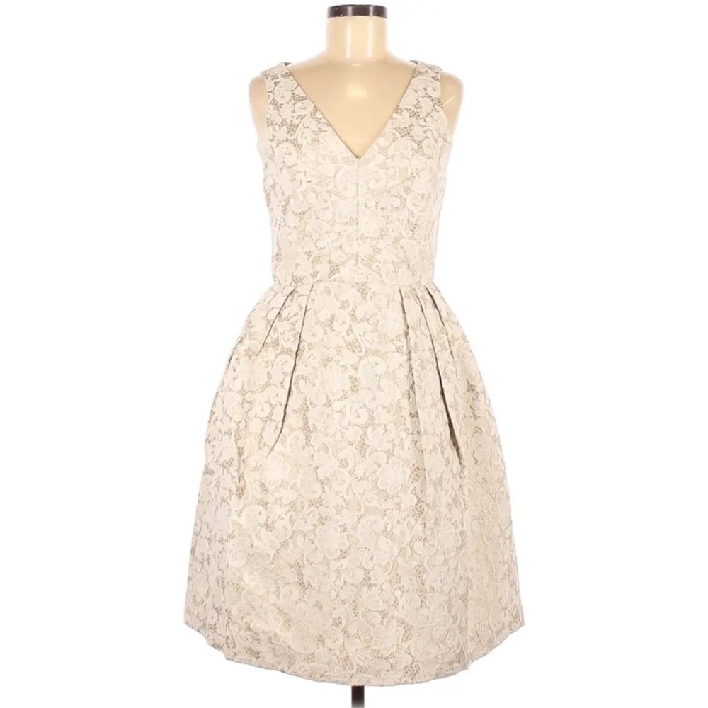 NWOT: James Coviello cream lace dress